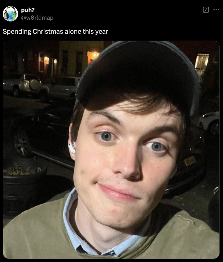 selfie - puh? Spending Christmas alone this year